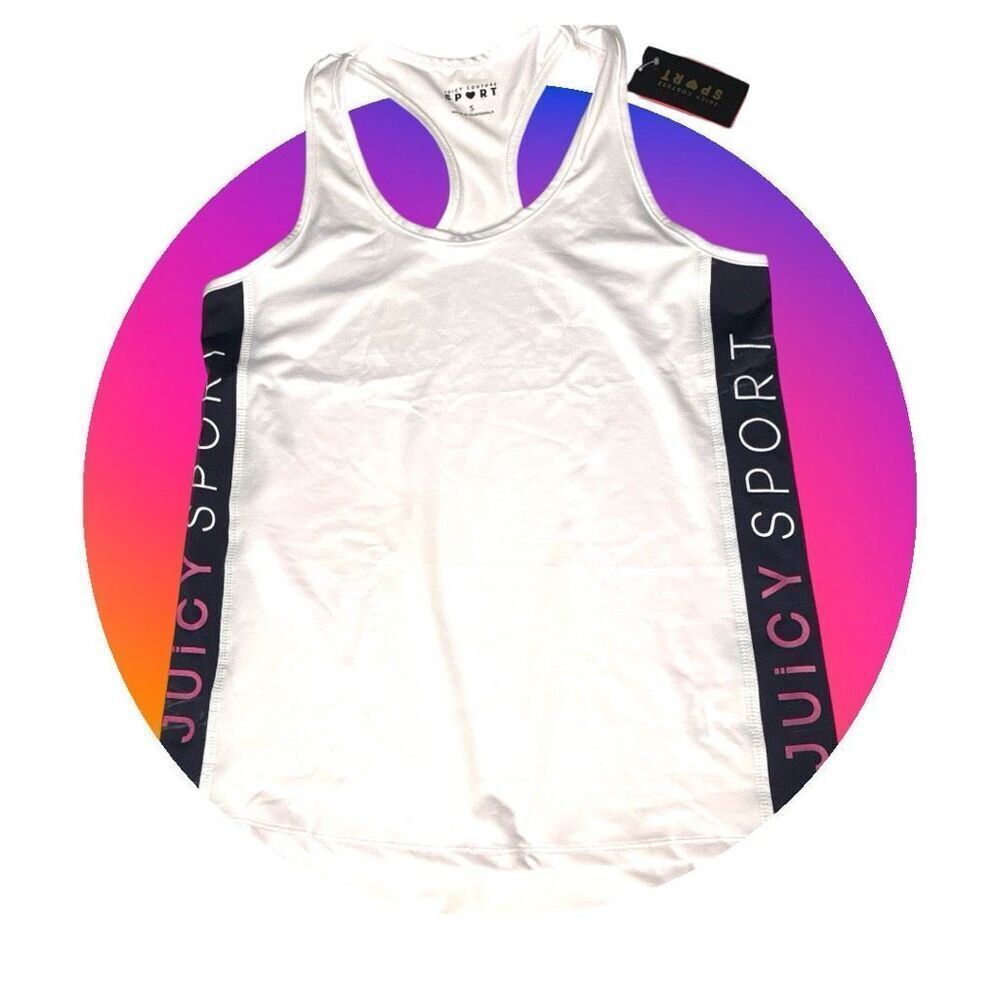 Juicy Couture Sport Racerback Athletic Tank Top White NWT Size S